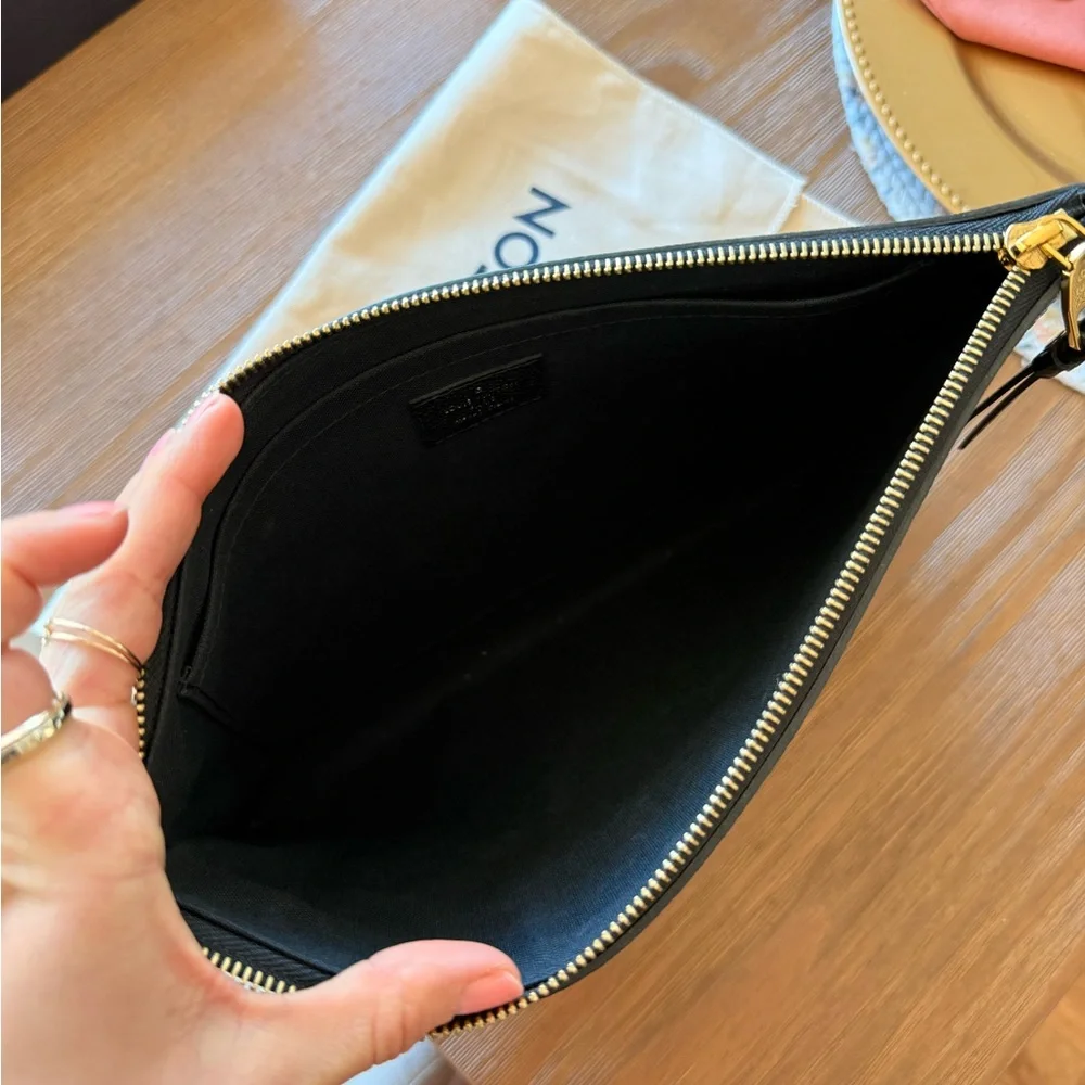 Louis Vuitton Black Embossed Monogram Zip Pouch - Picture 2 of 2